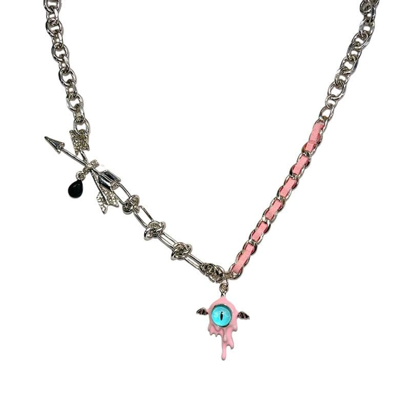 PU leather pendant chain necklace