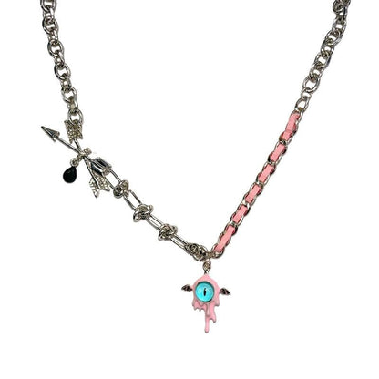 PU leather pendant chain necklace