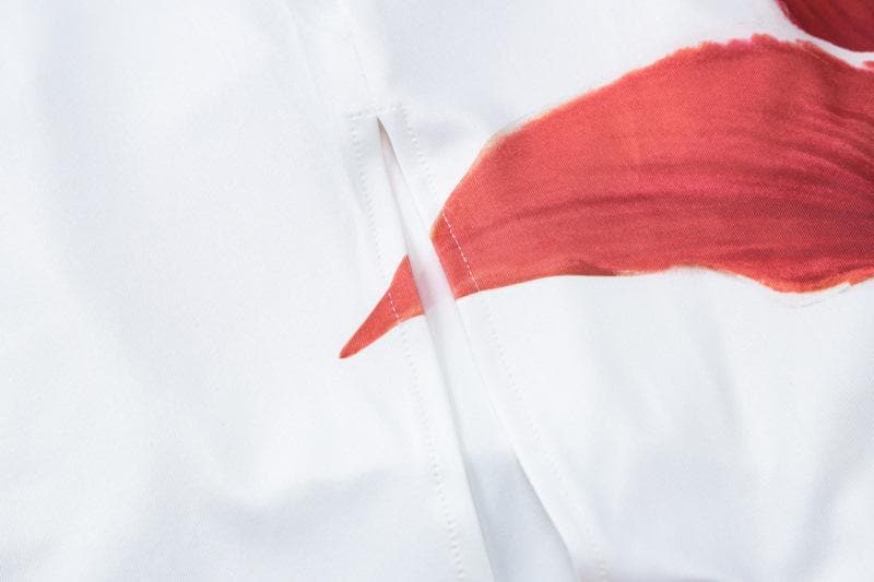 Flower print slit contrast cami maxi dress