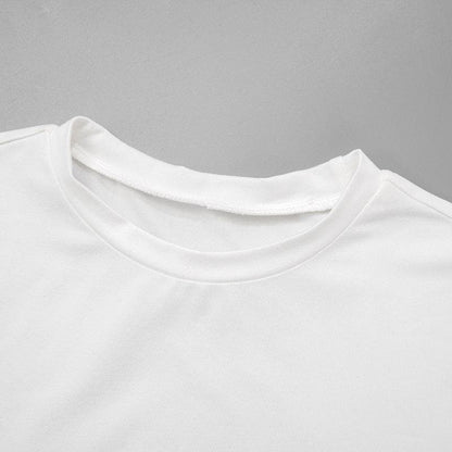 Short sleeve bowknot embroidery crewneck crop top