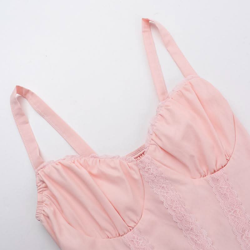 Bowknot v neck smocked ruched cami mini dress