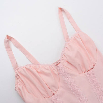 Bowknot v neck smocked ruched cami mini dress