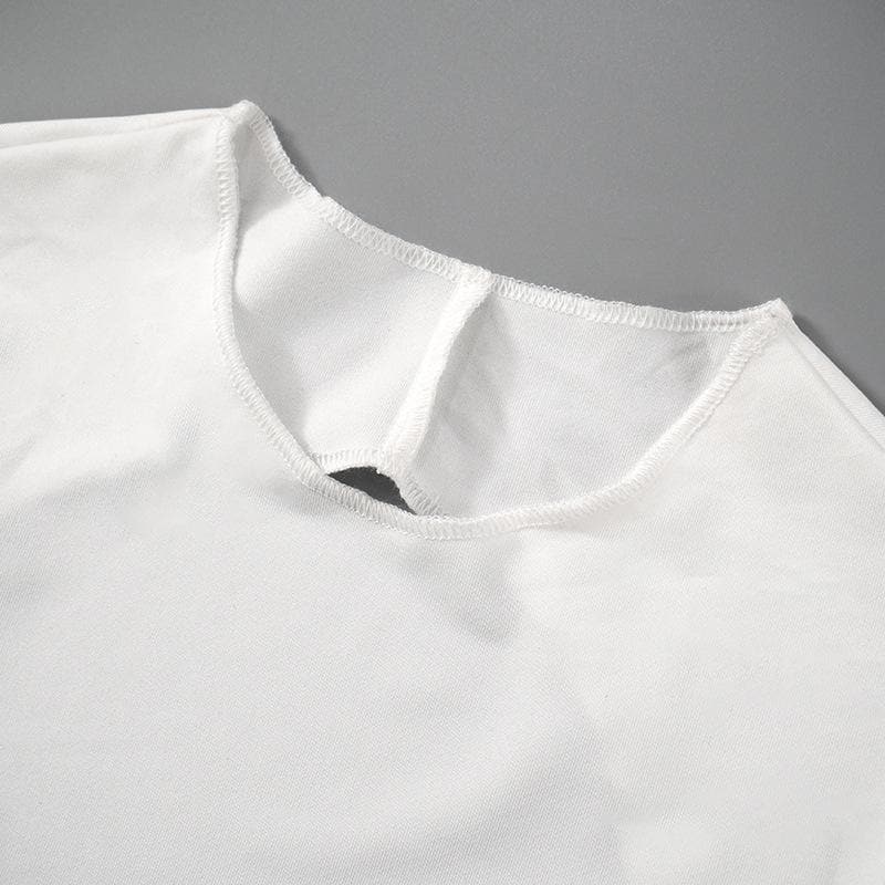 Self tie backless solid long sleeve crewneck top