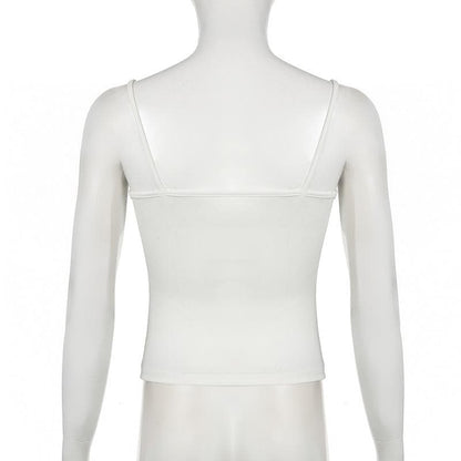Lace hem bowknot pattern solid cami top