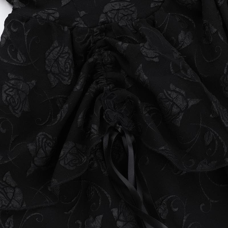 Short sleeve halter off shoulder butterfly flower pattern lace mini dress