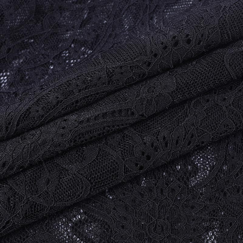 Flared sleeve lace slit v neck solid crop top