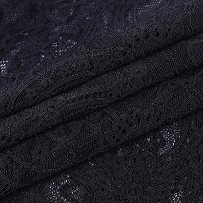 Flared sleeve lace slit v neck solid crop top