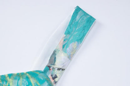 Hollow out butterfly pattern lace tie dye cut out maxi dress