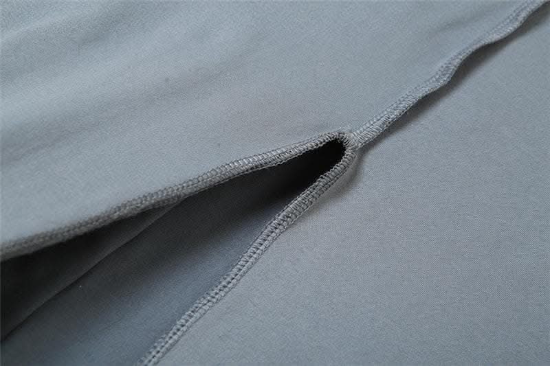 Stitch hoodie solid long sleeve slit maxi dress-final-sale