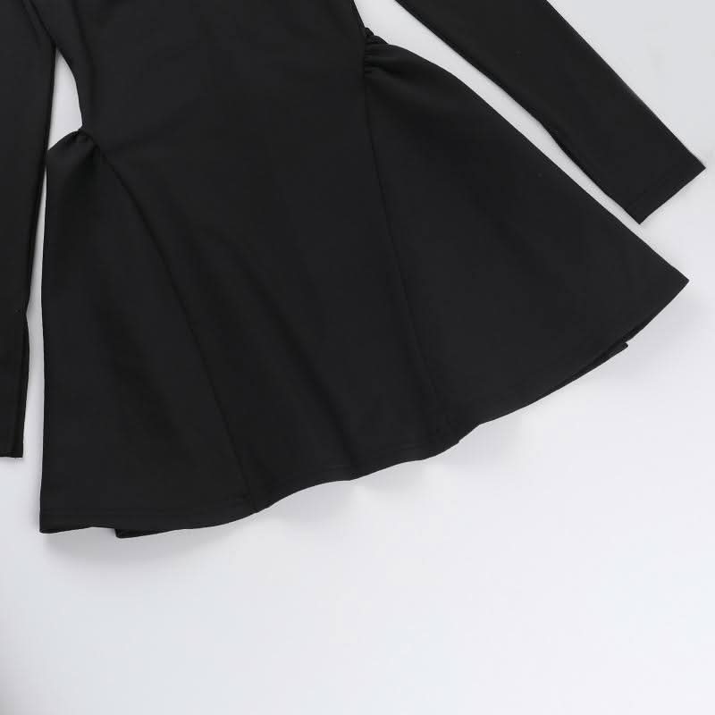 Long sleeve sweetheart neck bowknot mini dress