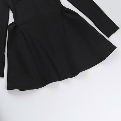 Long sleeve sweetheart neck bowknot mini dress