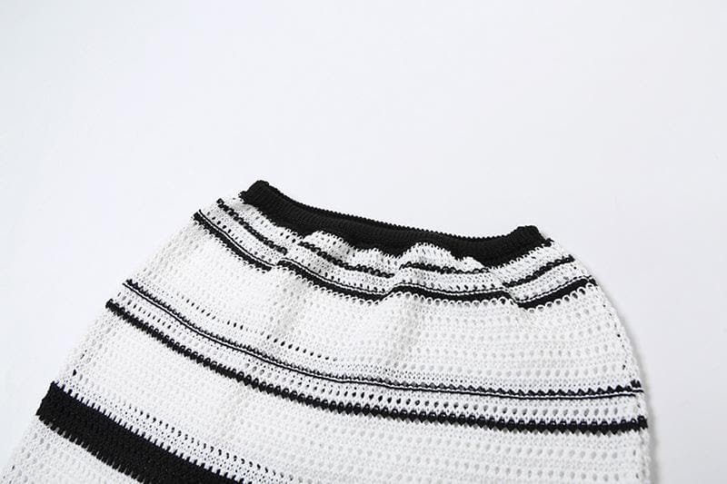 Long sleeve knitted maxi skirt set