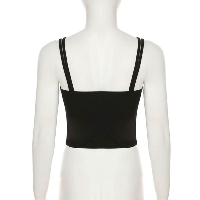 V neck mesh patchwork cami top