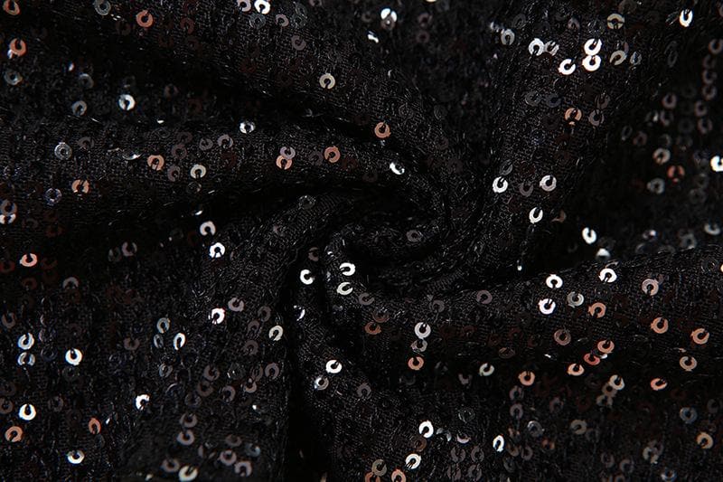 Glitter cowl neck hoodie gloves backless halter crop top