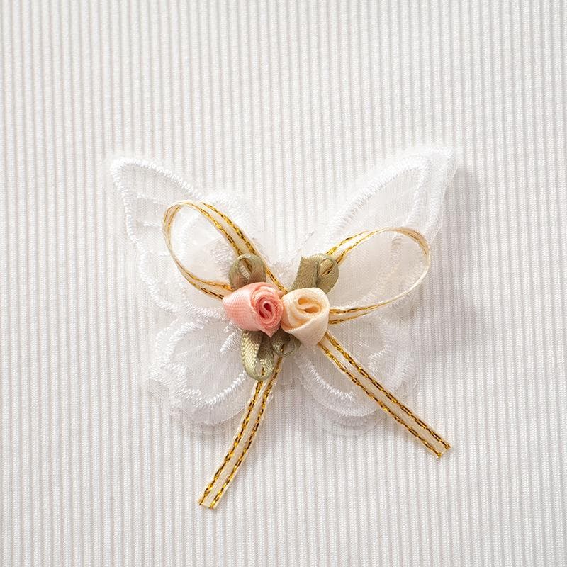 Lace hem ribbed butterfly applique top