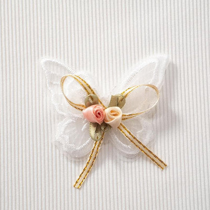 Lace hem ribbed butterfly applique top