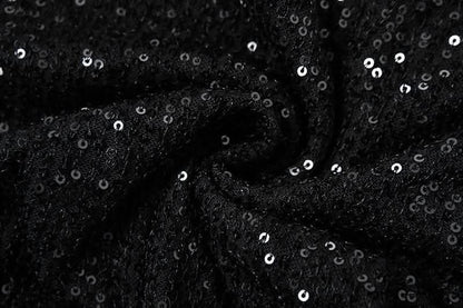 Halter gloves button glitter cowl neck irregular top-final-sale