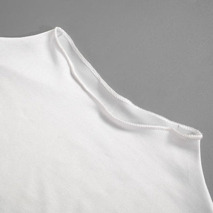 Bowknot contrast high neck long sleeve ruffle top