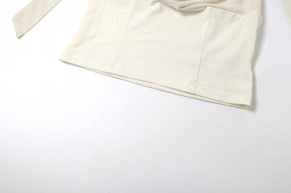 Halter cowl neck backless top