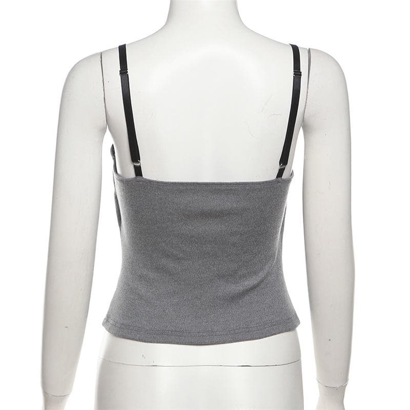 Lace patchwork ruched contrast cami top