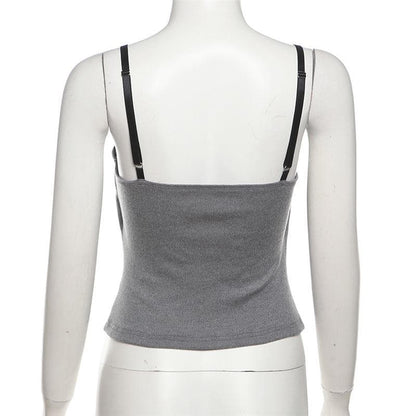 Lace patchwork ruched contrast cami top