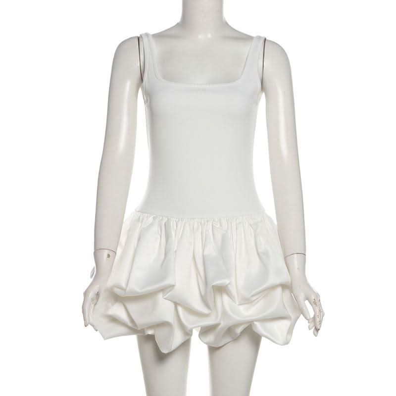 Square neck backless cami mini dress