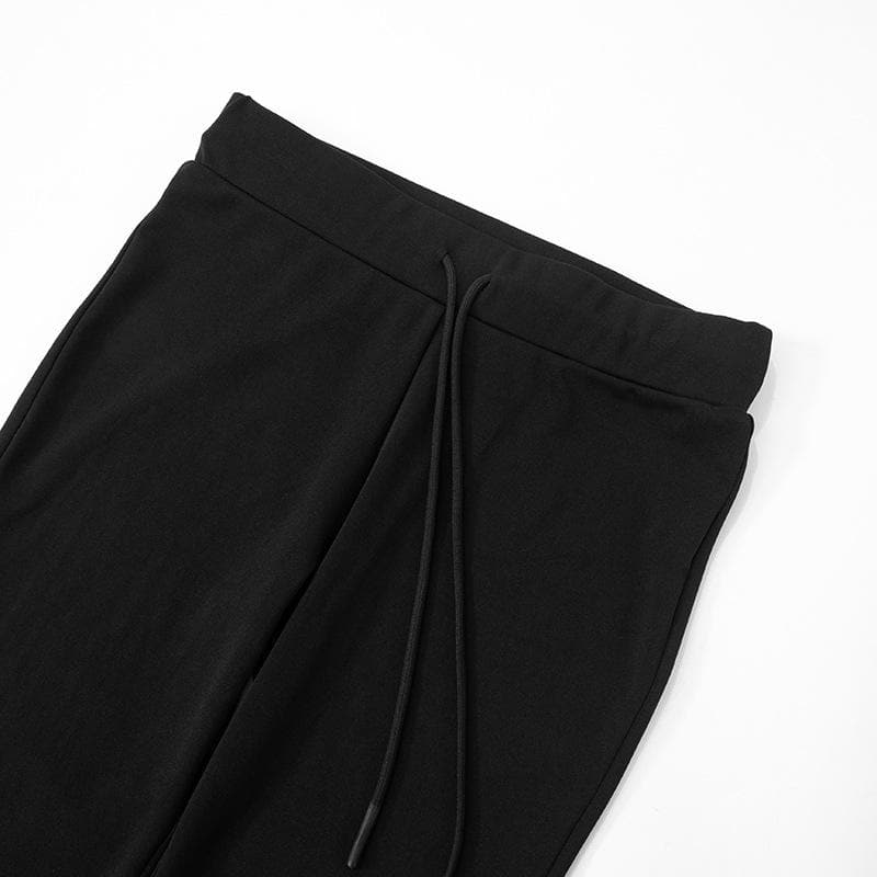High rise drawstring ruched wide leg pant