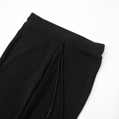 High rise drawstring ruched wide leg pant