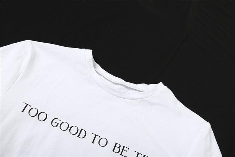 Short sleeve letter print solid top