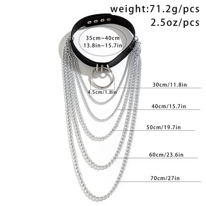 Metal chain cross decor choker necklace