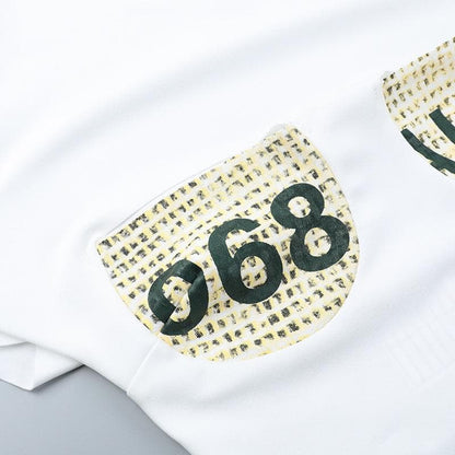 Short sleeve print high neck crop top