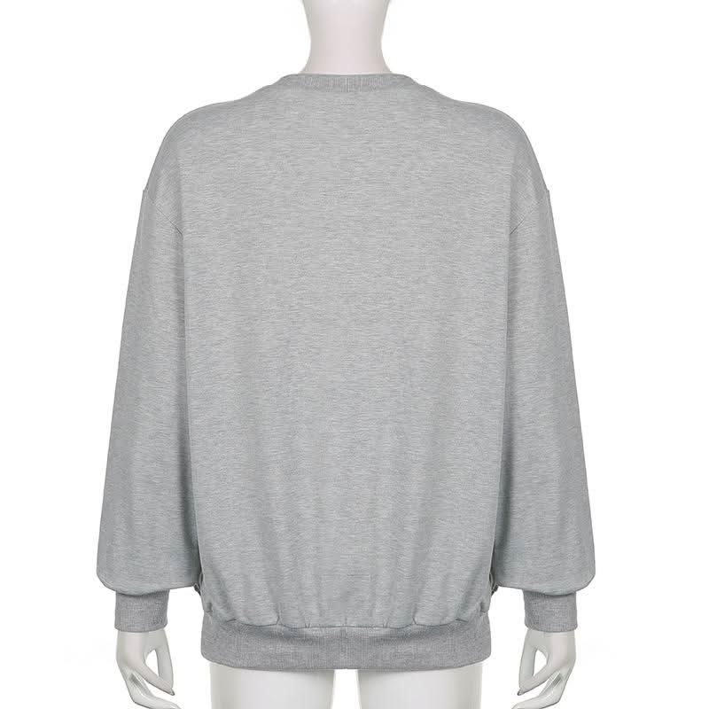 Long sleeve crewneck butterfly pattern top