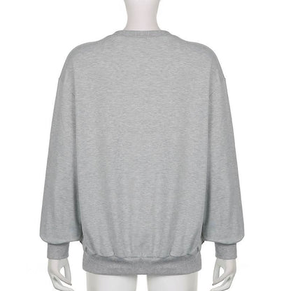 Long sleeve crewneck butterfly pattern top