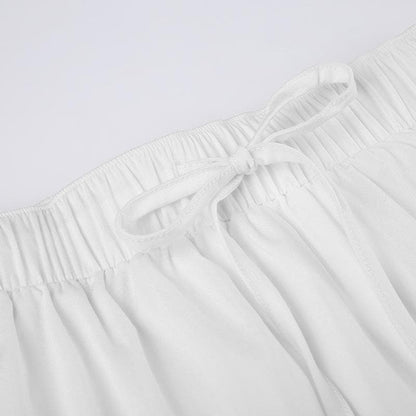 Slit lace hem patchwork solid ruched midi skirt