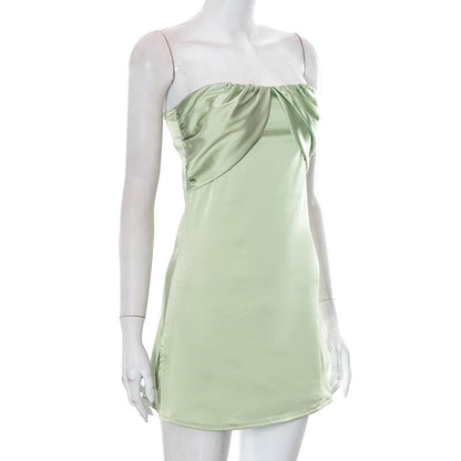 Strapless Tube Ruched Bust Bandeau Bodycon Mini Dress