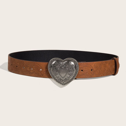 Heart print adjustable belt
