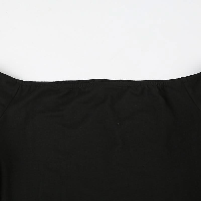 Off shoulder long sleeve hollow out cut out mini dress