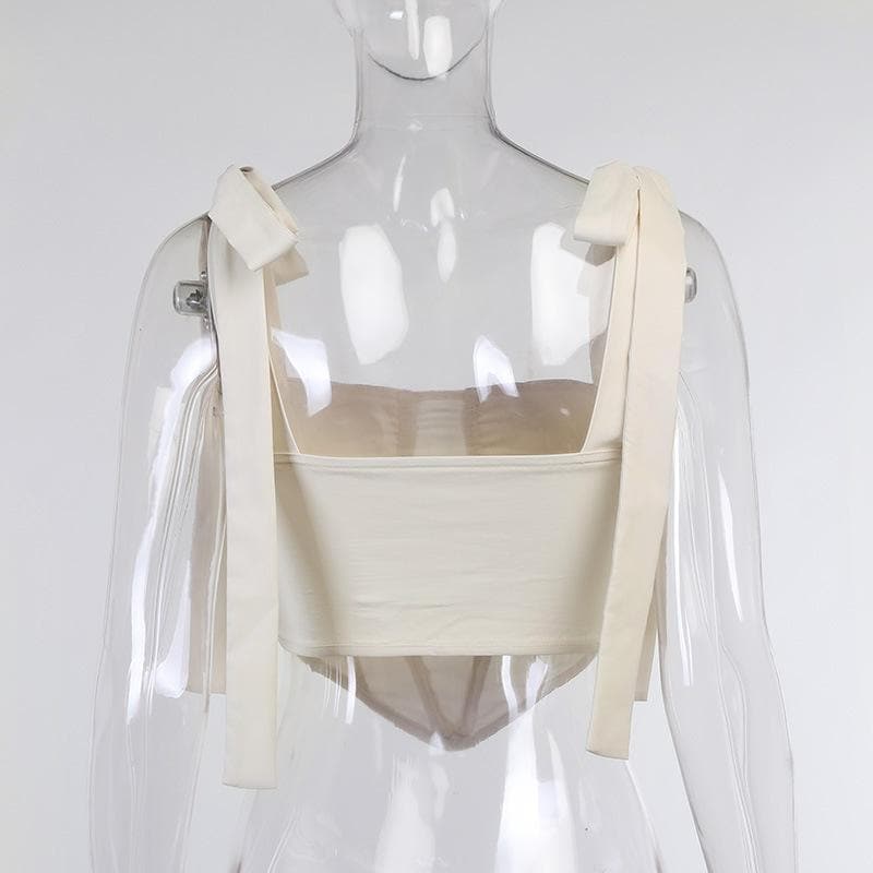 Self tie ribbed crop top
