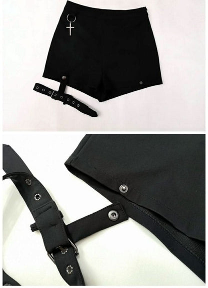 Thigh band buckle solid short pant