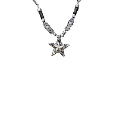 Star pendant faux pearl pendant necklace