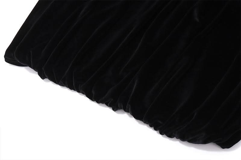 V neck velvet backless cami mini dress