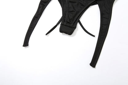 Ruffle self tie ruched cami bodysuit