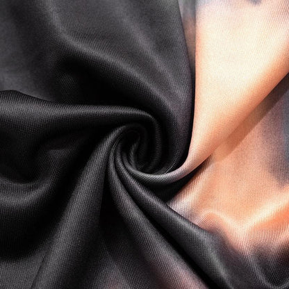 Cowl neck tie dye print backless cami maxi dress