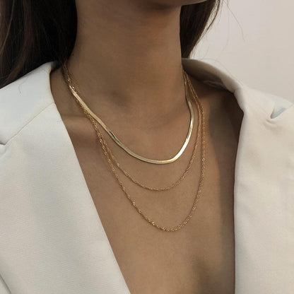 Layered snake chain necklace