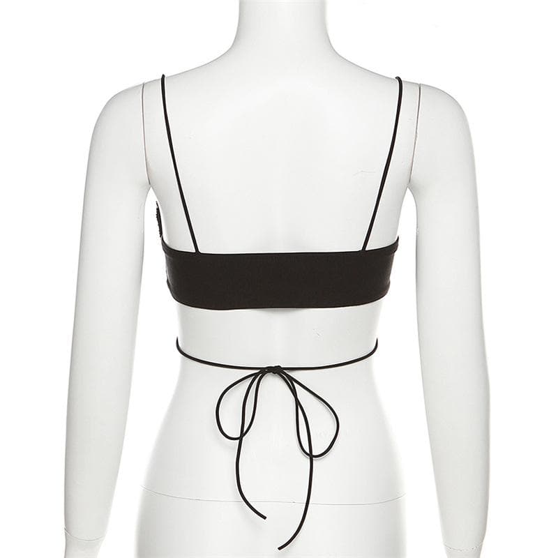 Butterfly pattern beaded knotted cami top