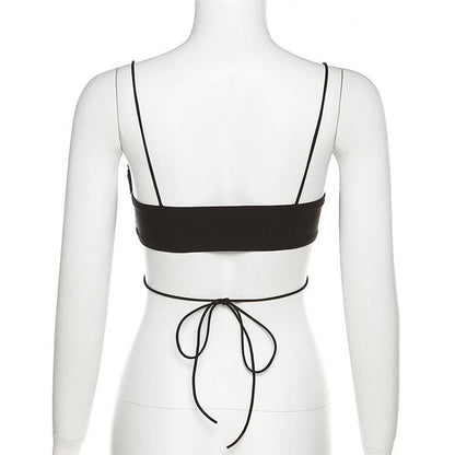 Butterfly pattern beaded knotted cami top