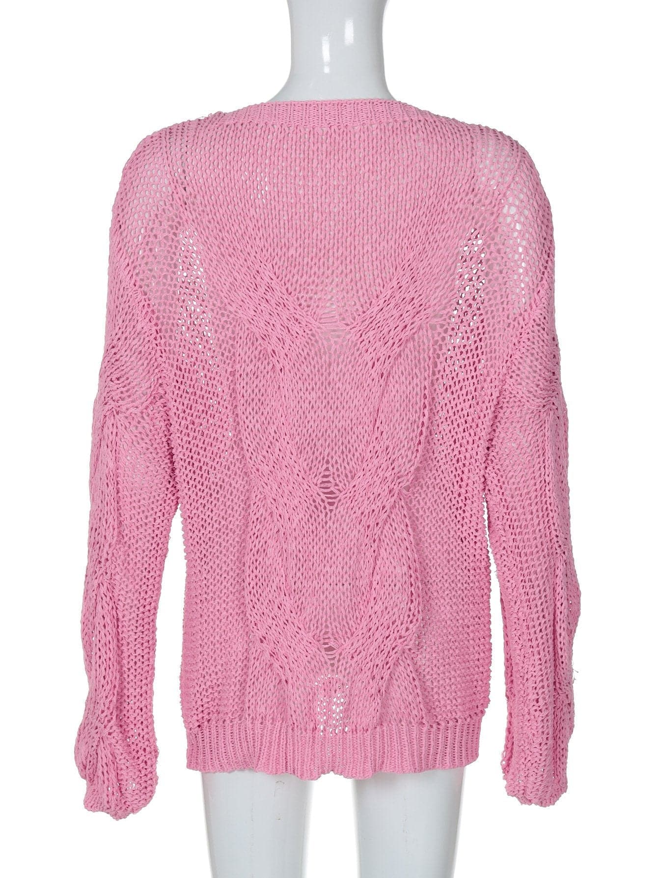 Long sleeve crewneck knitted solid top