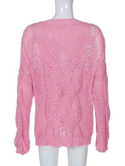 Long sleeve crewneck knitted solid top