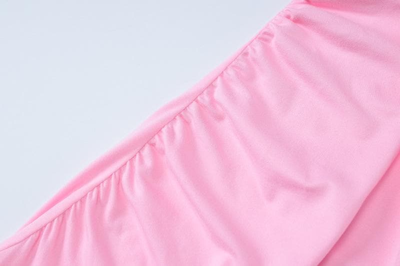 Halter flower applique ruffle ruched slit knotted maxi dress