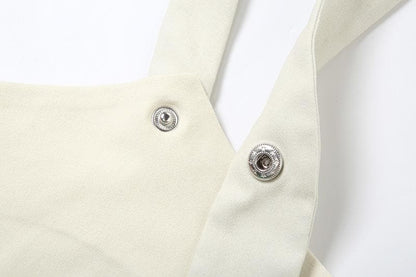 Halter button “99” pattern contrast backless crop top